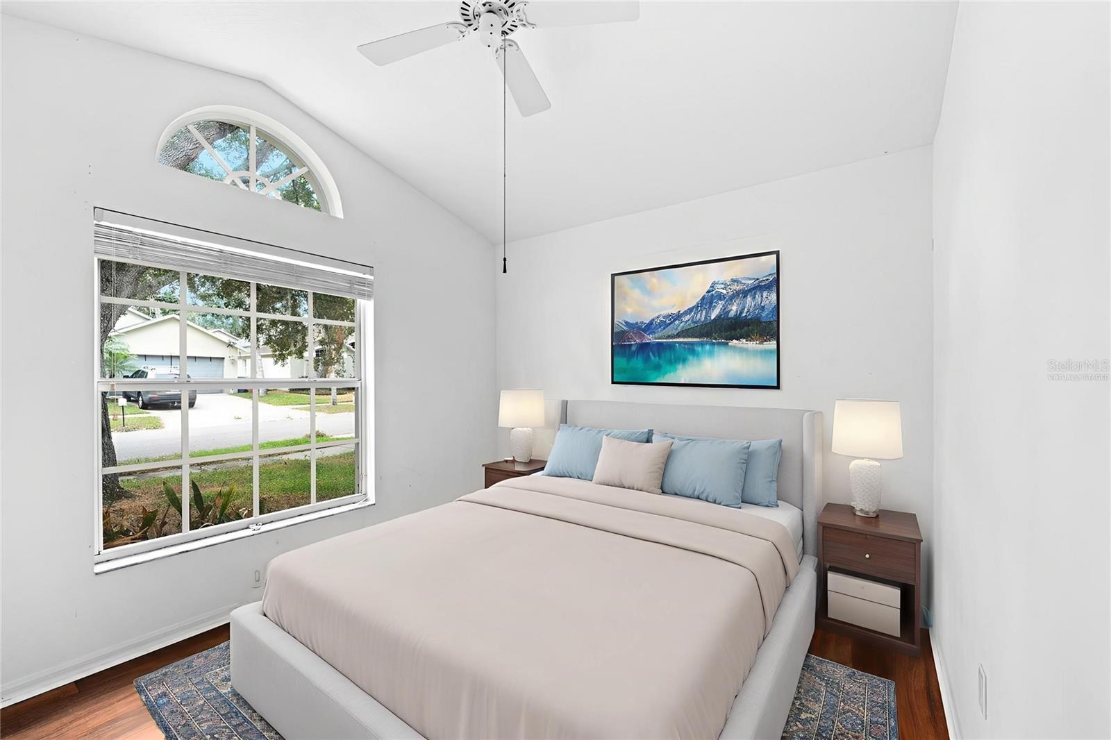 Bedroom #1 street view / Virtually staged