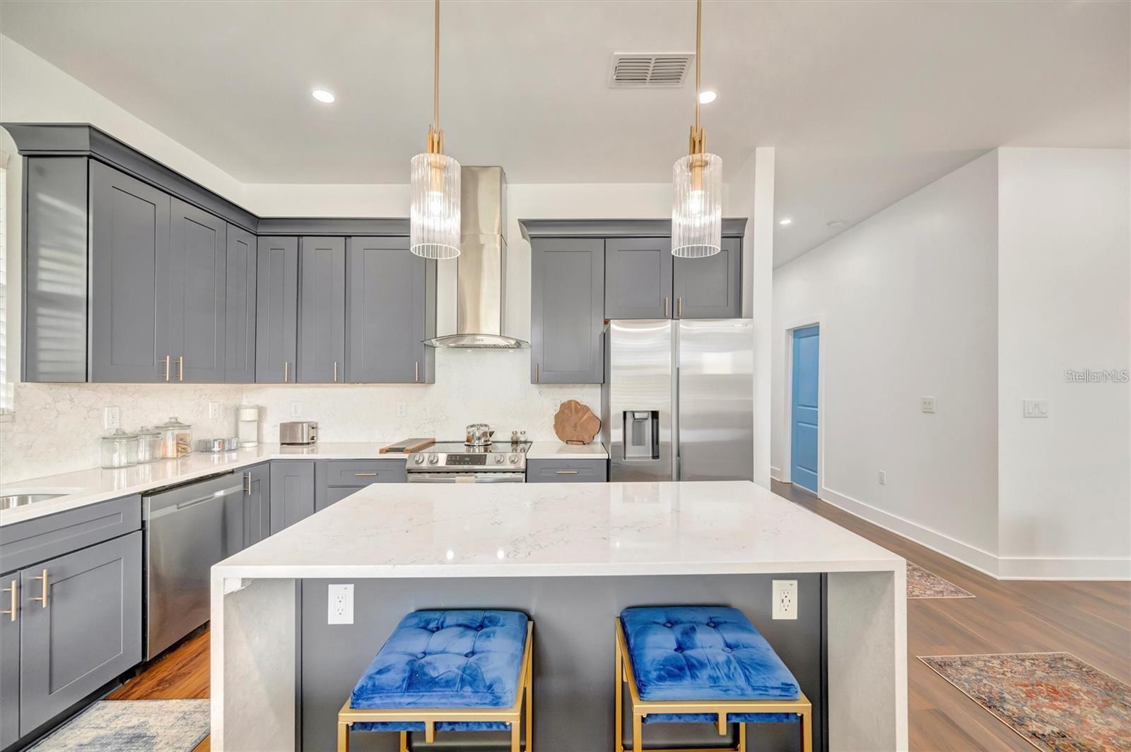 Waterfall quartz island