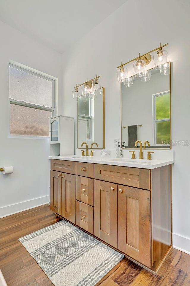 Primary bath even has a double vanity