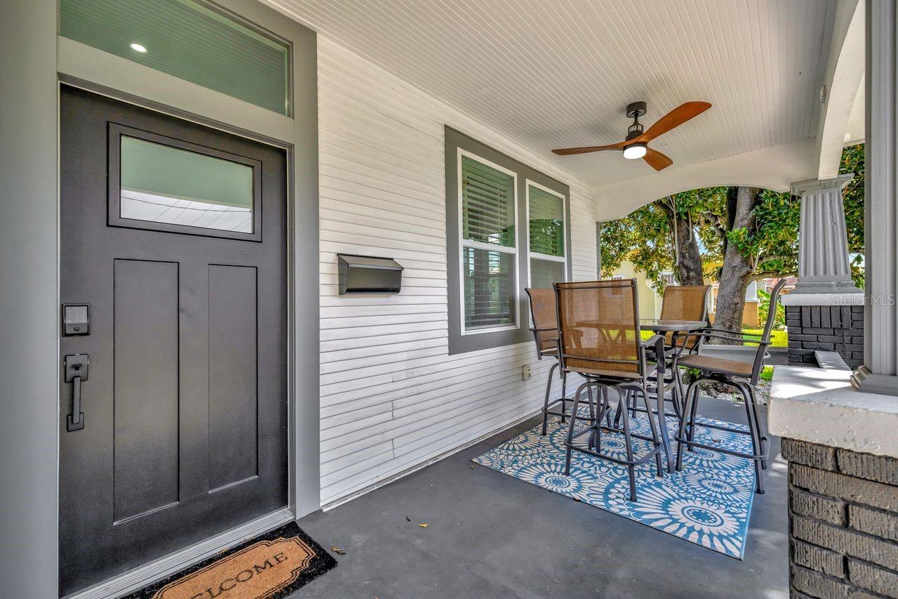 Front porch area for dining