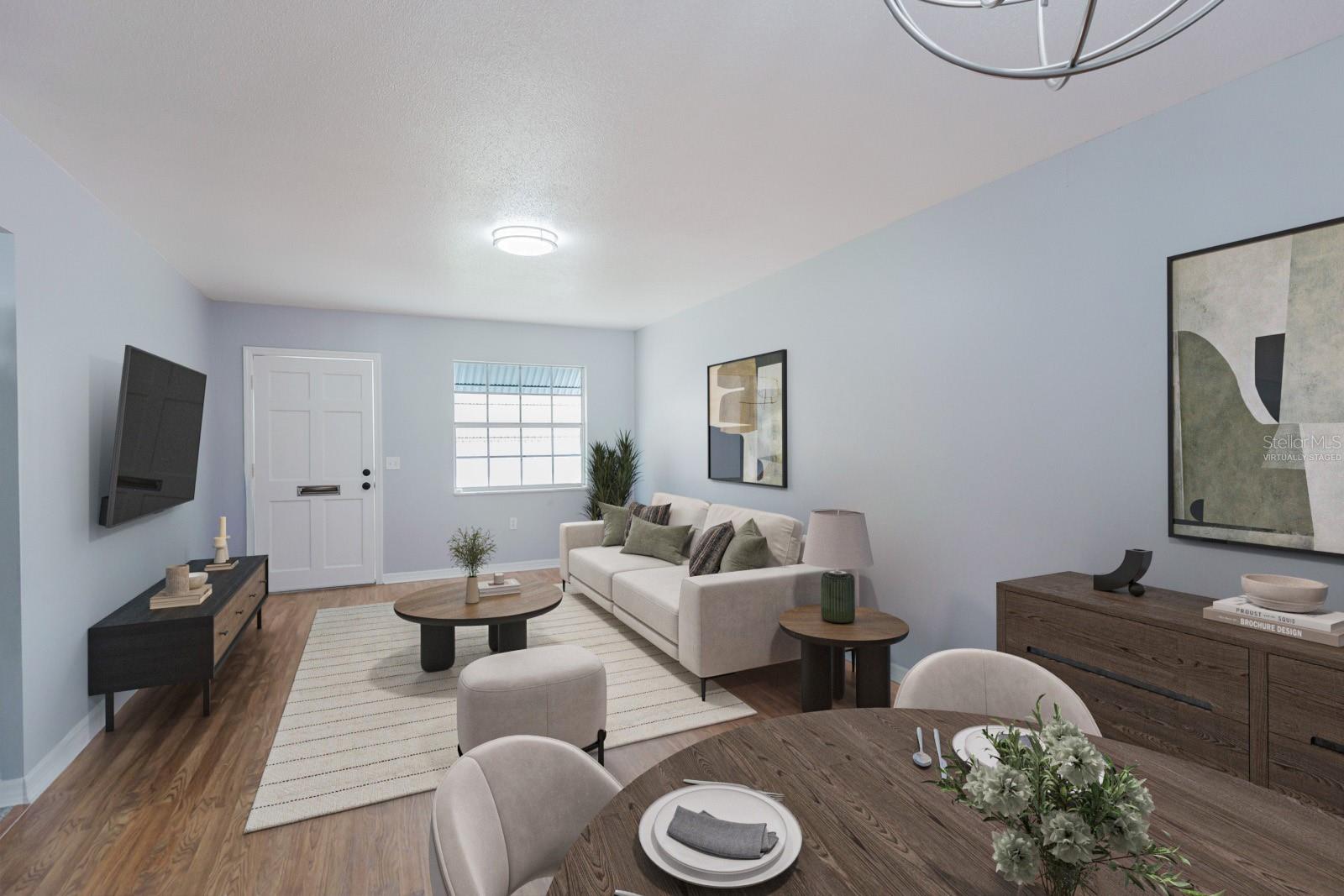 Living, virtually staged.