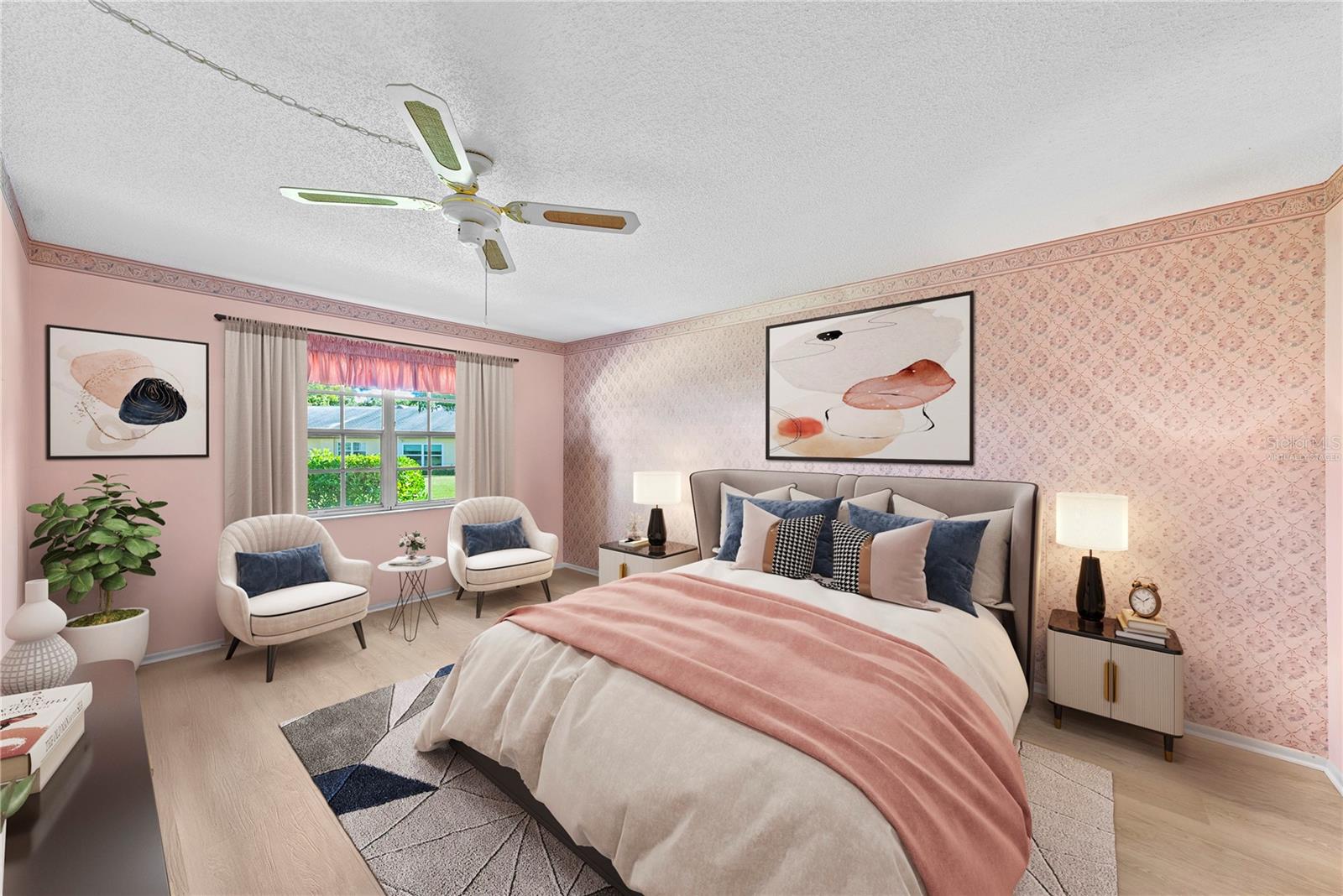 Virtually Staged Primary Bedroom