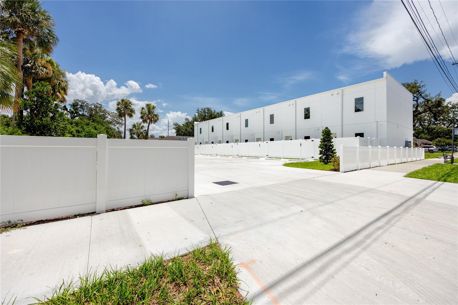 Completely fenced around the townhome complex except the entrance to the parking