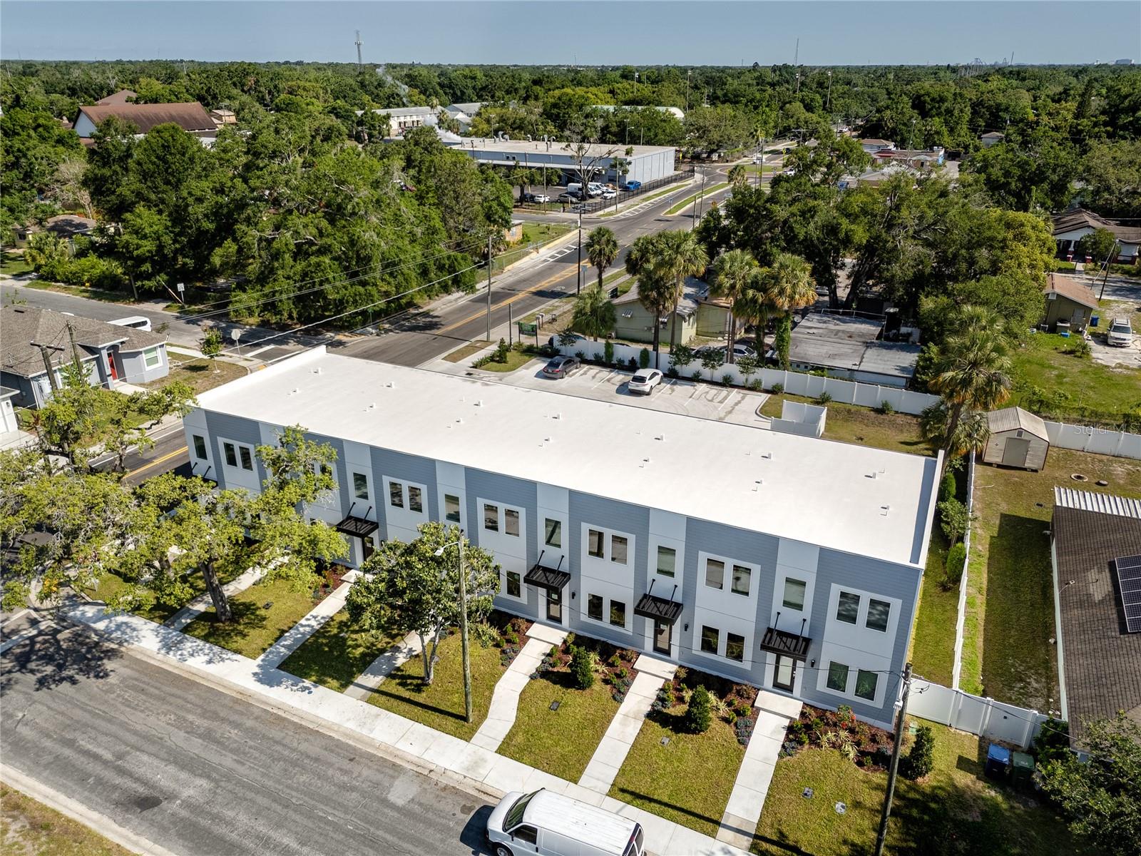 Aerial View of front of townhomes