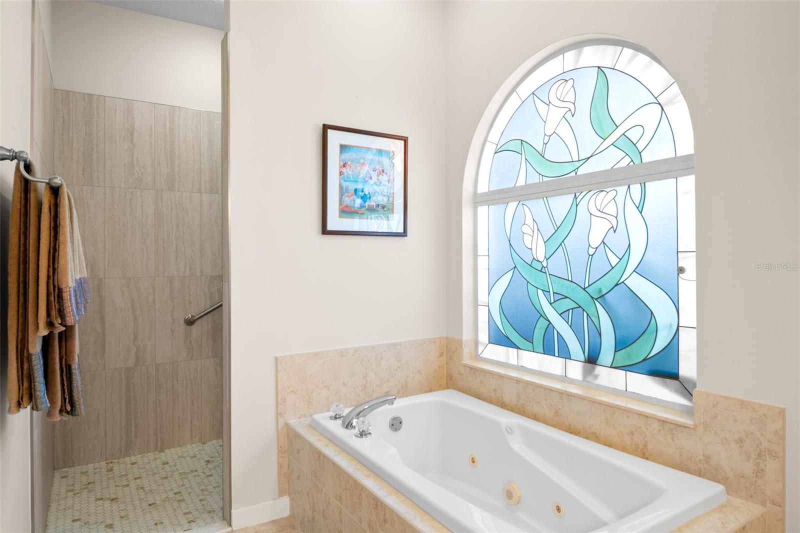 Primary Bath, spa tub/Separate shower