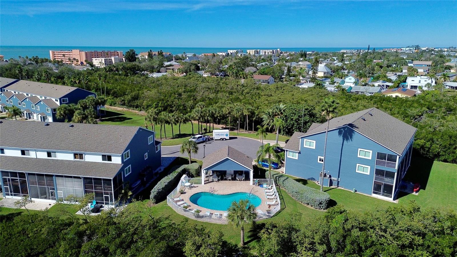 Community pool and pool house.