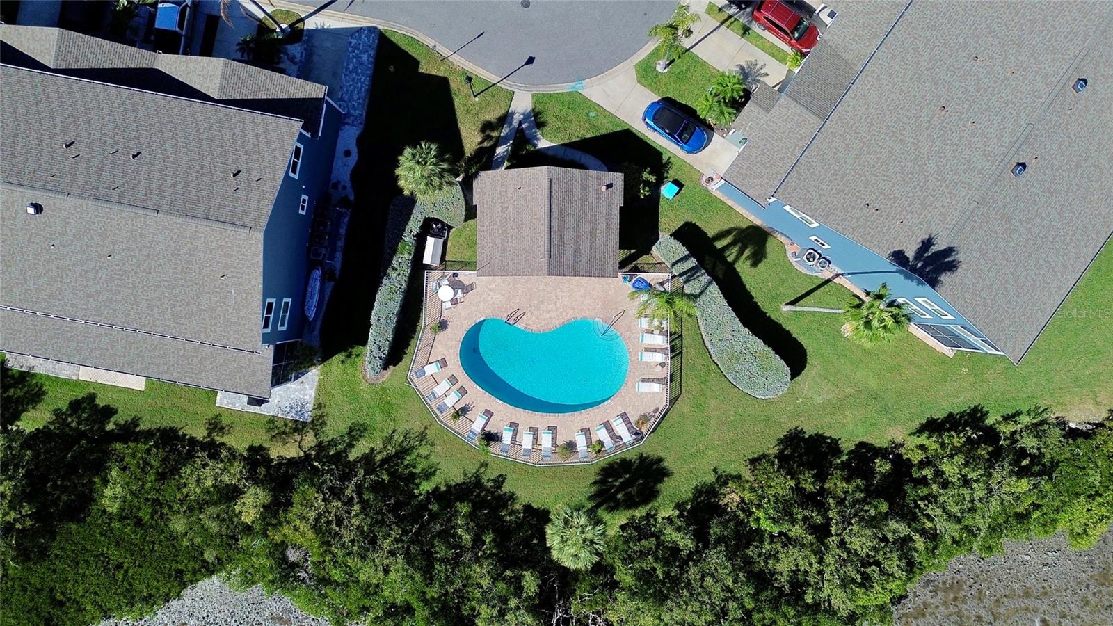 Community pool and pool house.