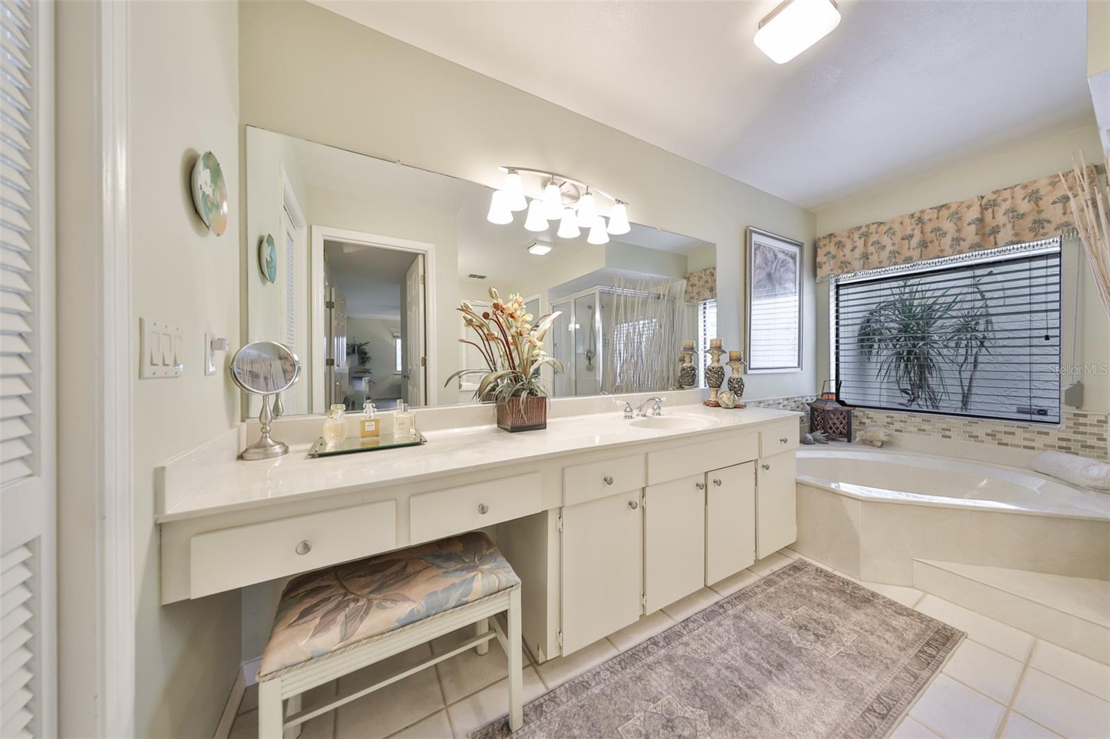 Primary Bathroom and Soaking Tub, Dual Vanities, Walk-In Shower