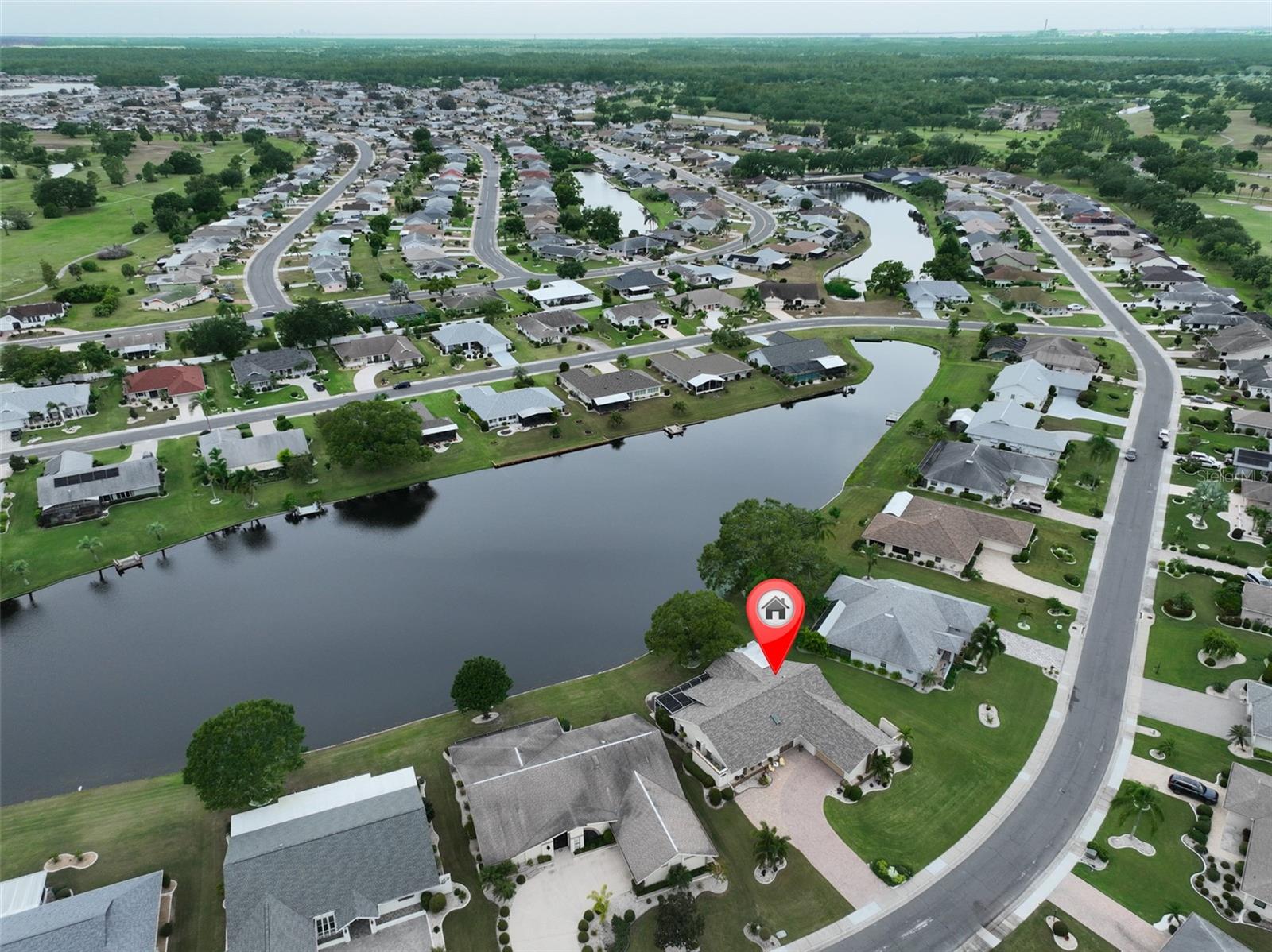 Aerial View of Caloosa Lake and East View Drive