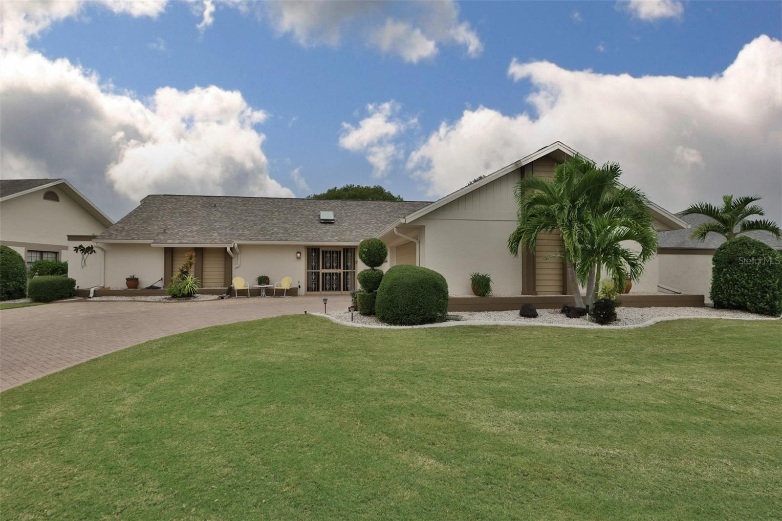 Front View, Side Entrance Garage w/Large Paved Driveway Lovely Landscaping & Plush Lawn, Operational Skylight