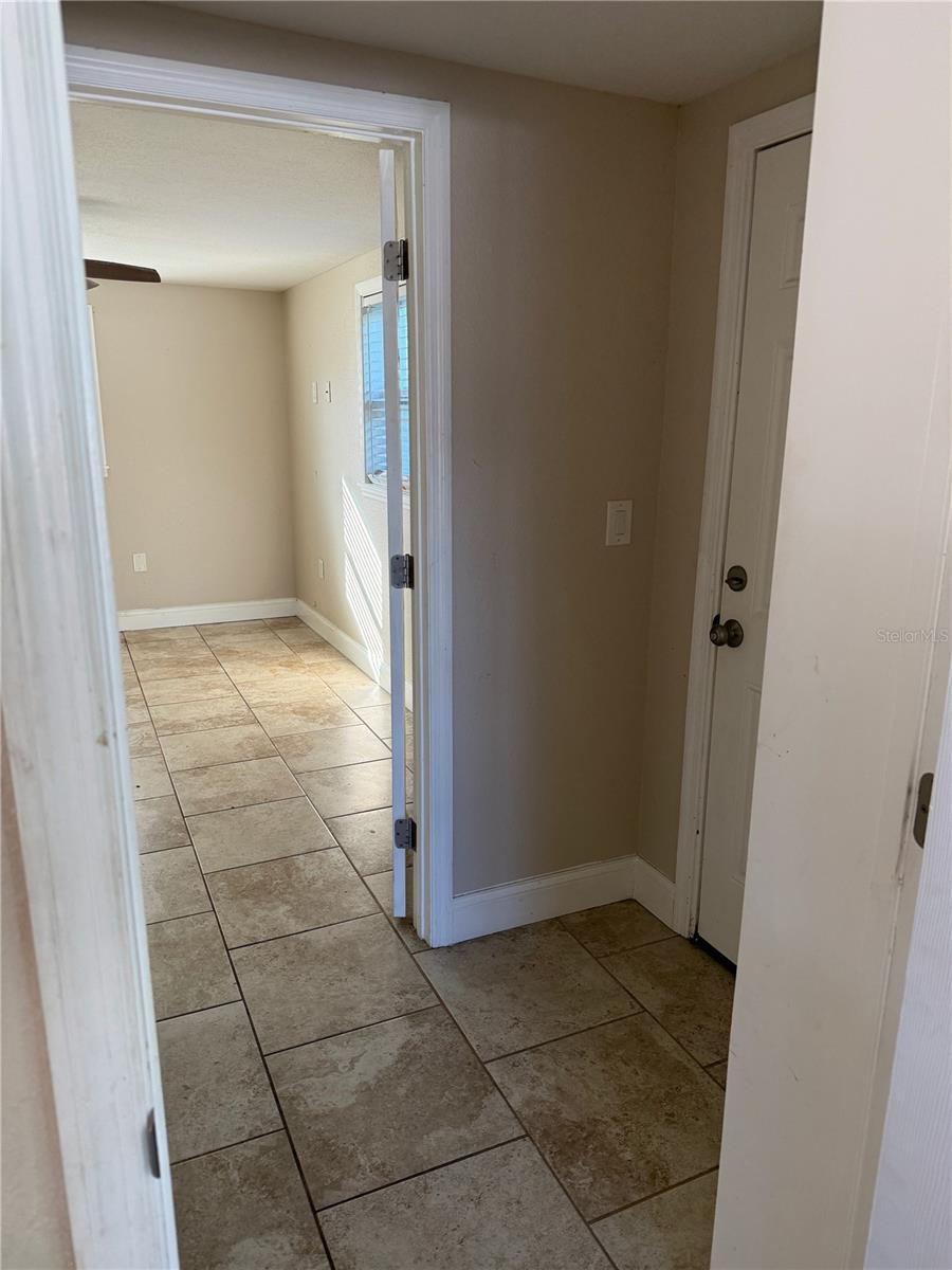 back door and door way to master room