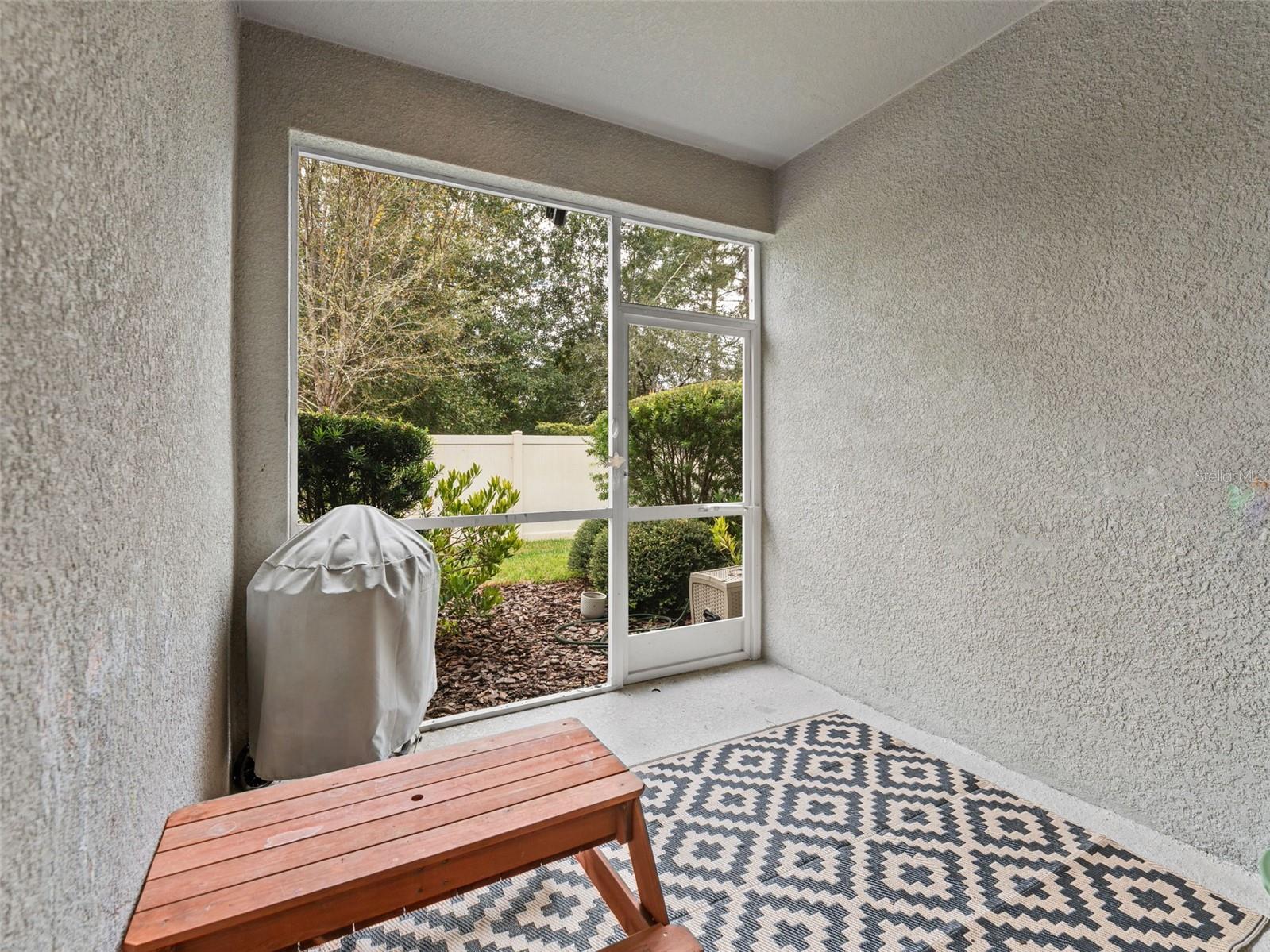 Covered and screened porch