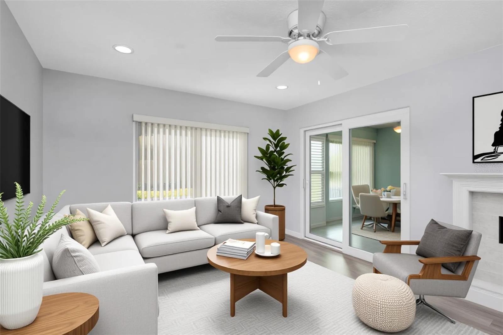 Virtually Staged Living Room