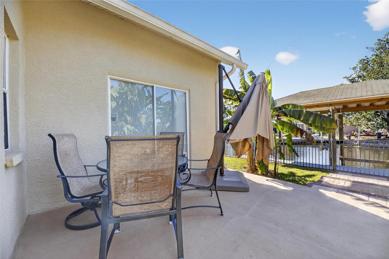 Back Patio just outside the French doors and sliding glass door