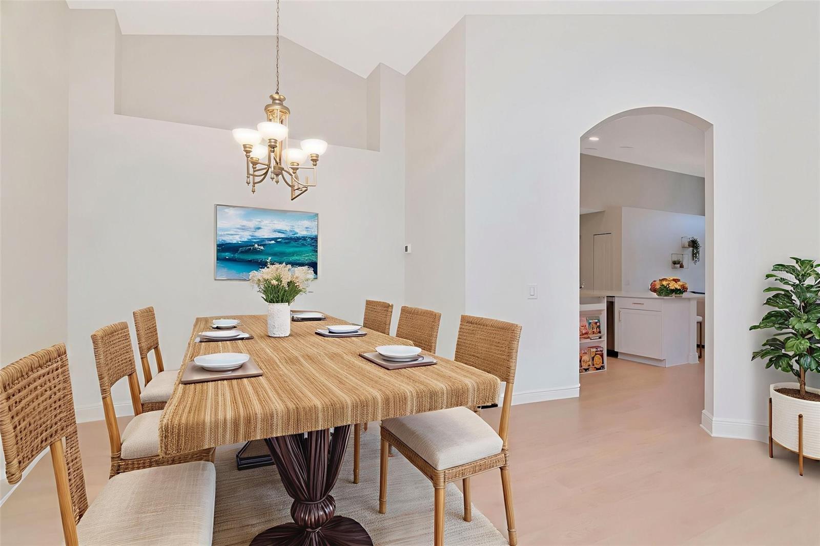 Virtually staged formal dining room