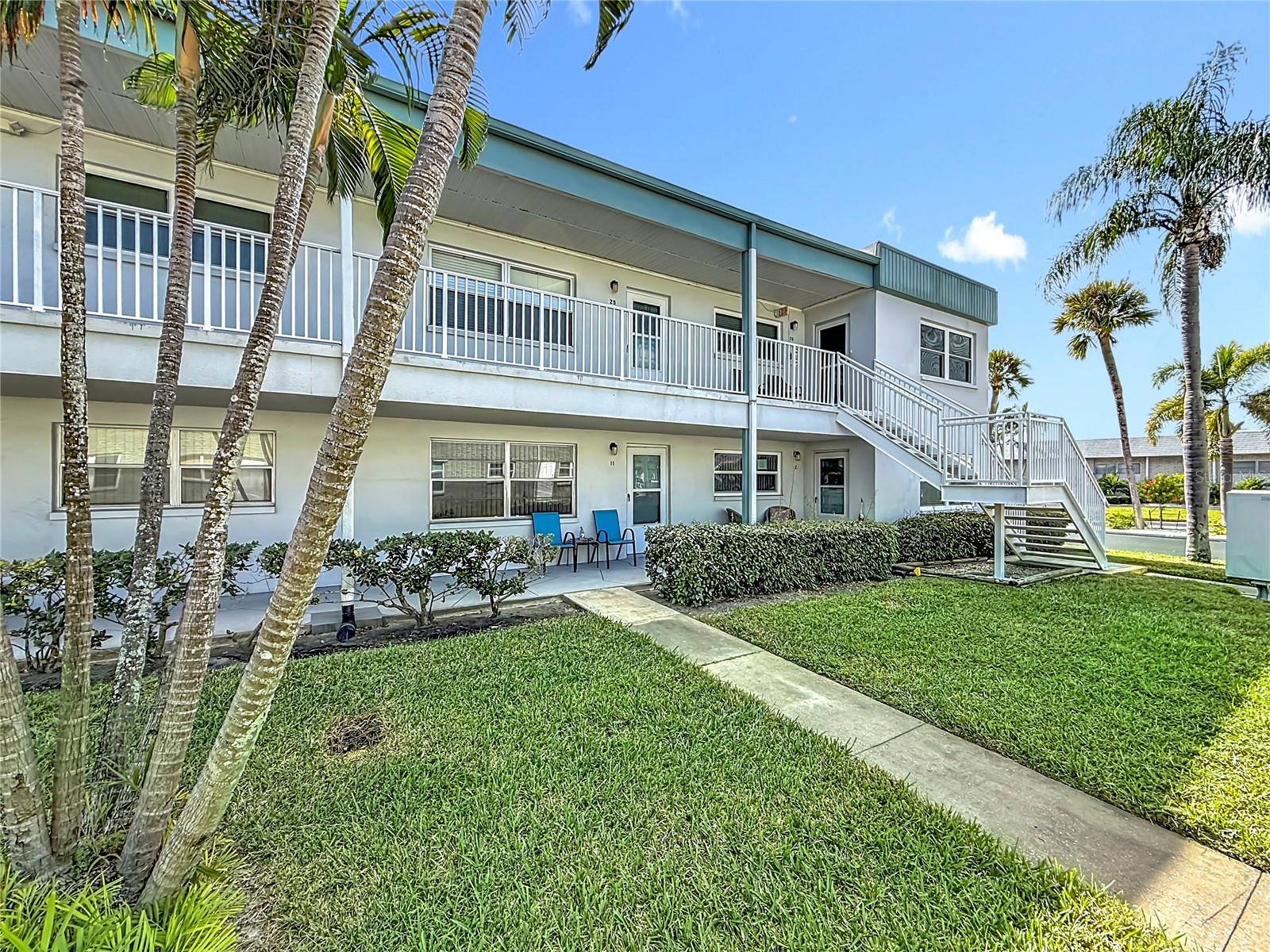 Notice all the green space that this complex offers.