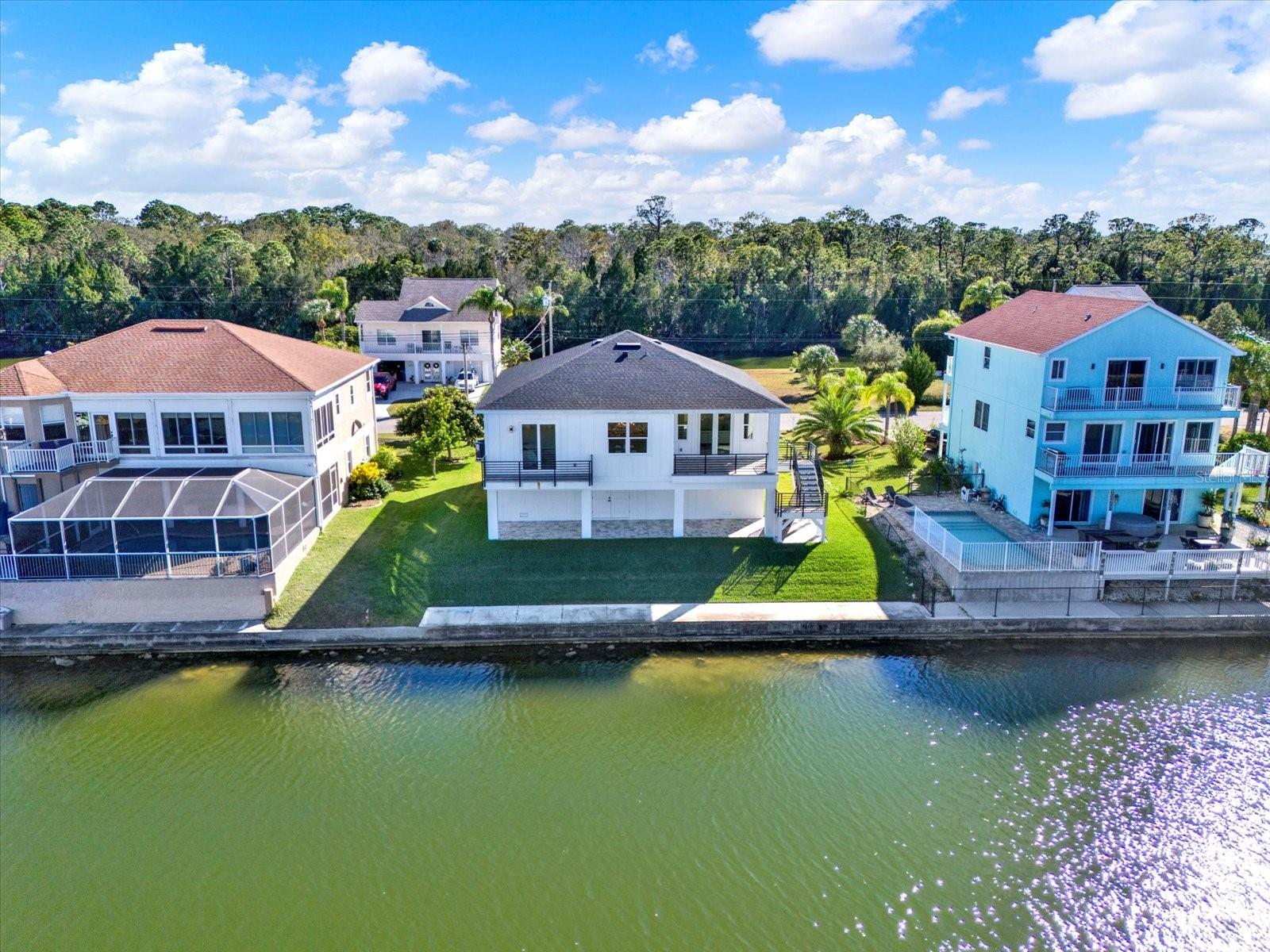Aerial of Back of House from Canal