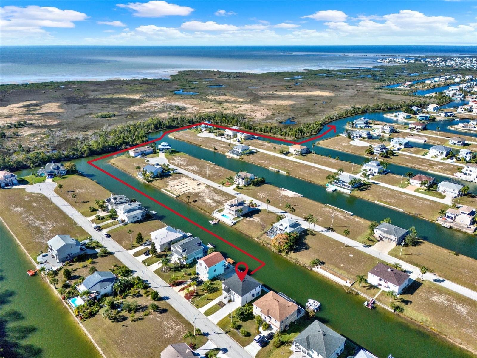 Aerial to Gulf of America