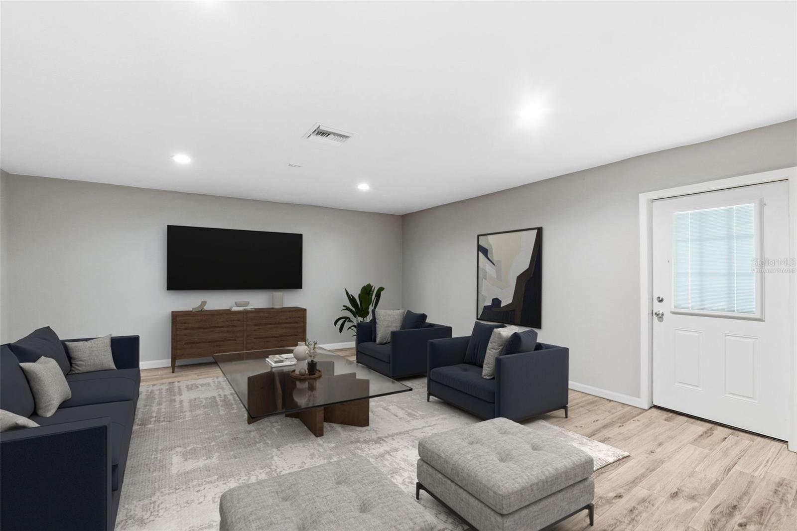virtually staged family room