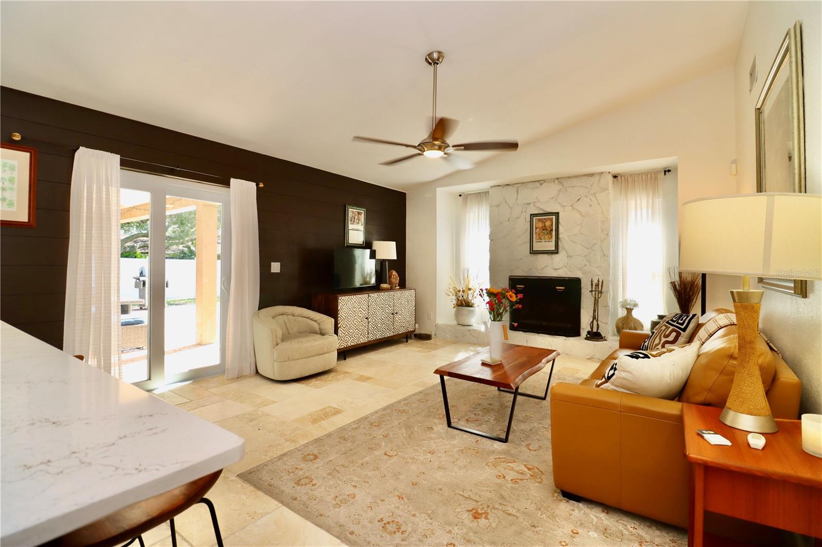 Living Room with Fire Place