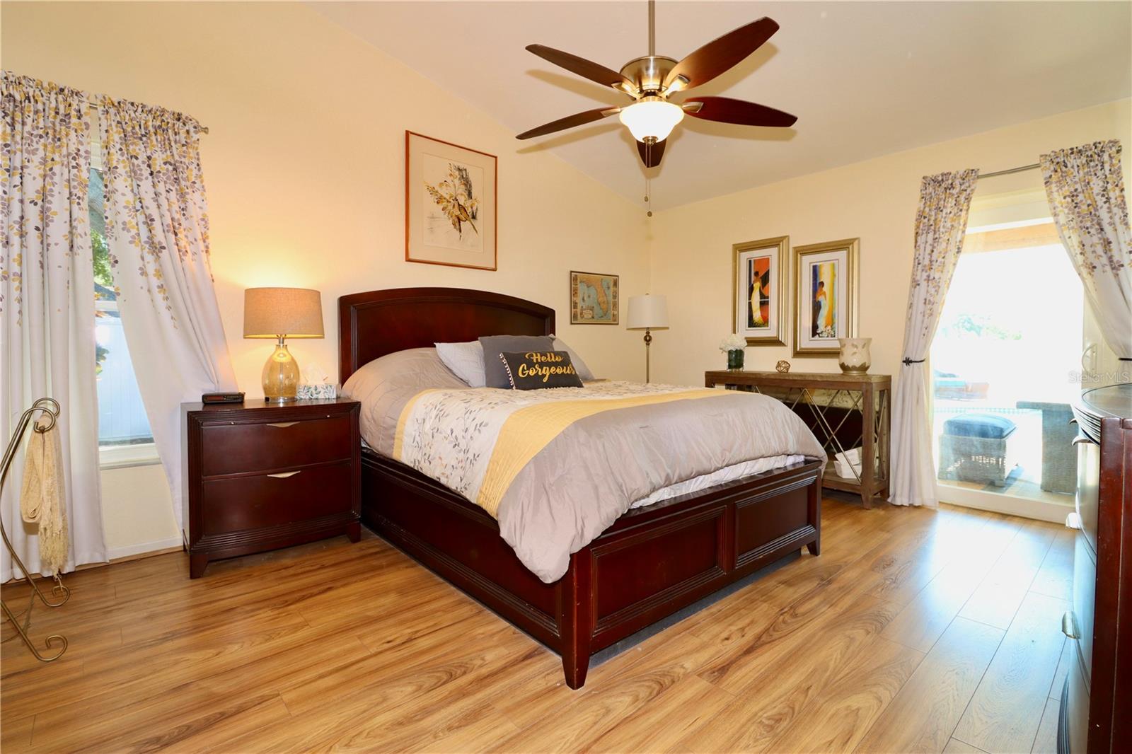 Master Bedroom with sliders to pool