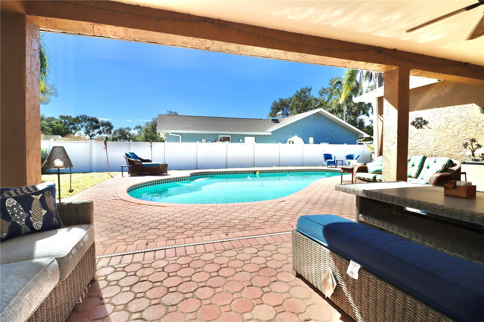 Porch looking at pool