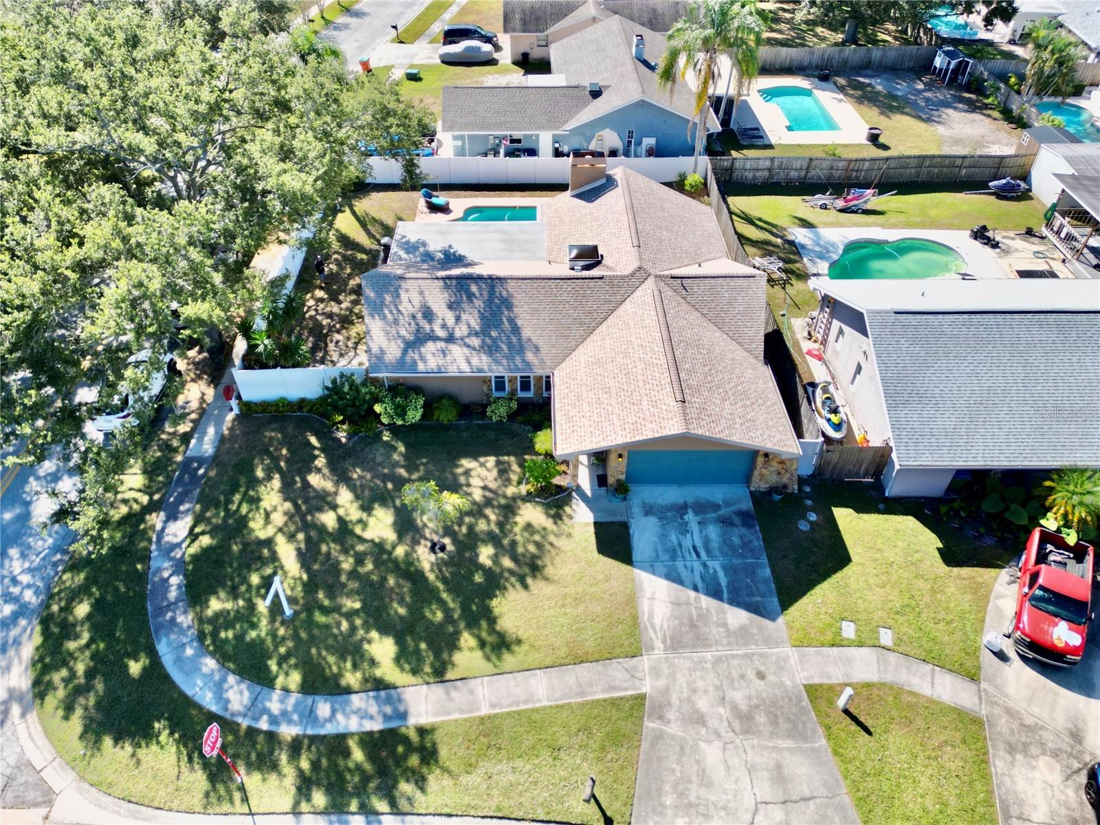 Aerial view of the whole property