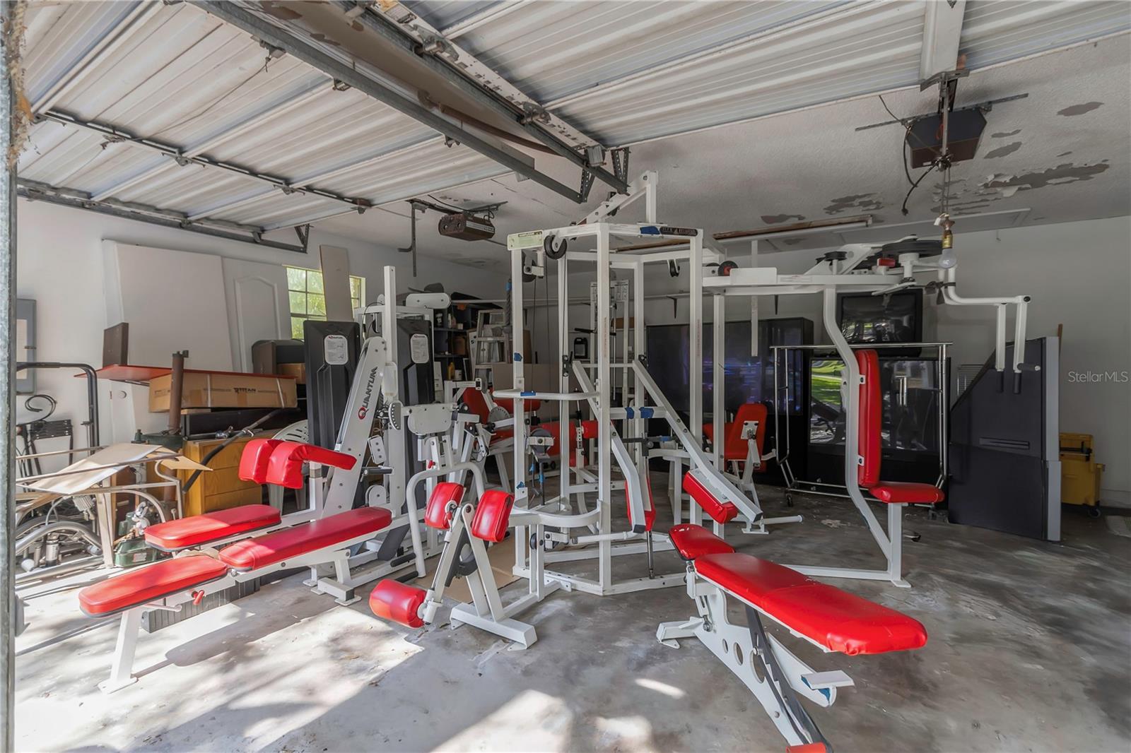 Garage being used as gym