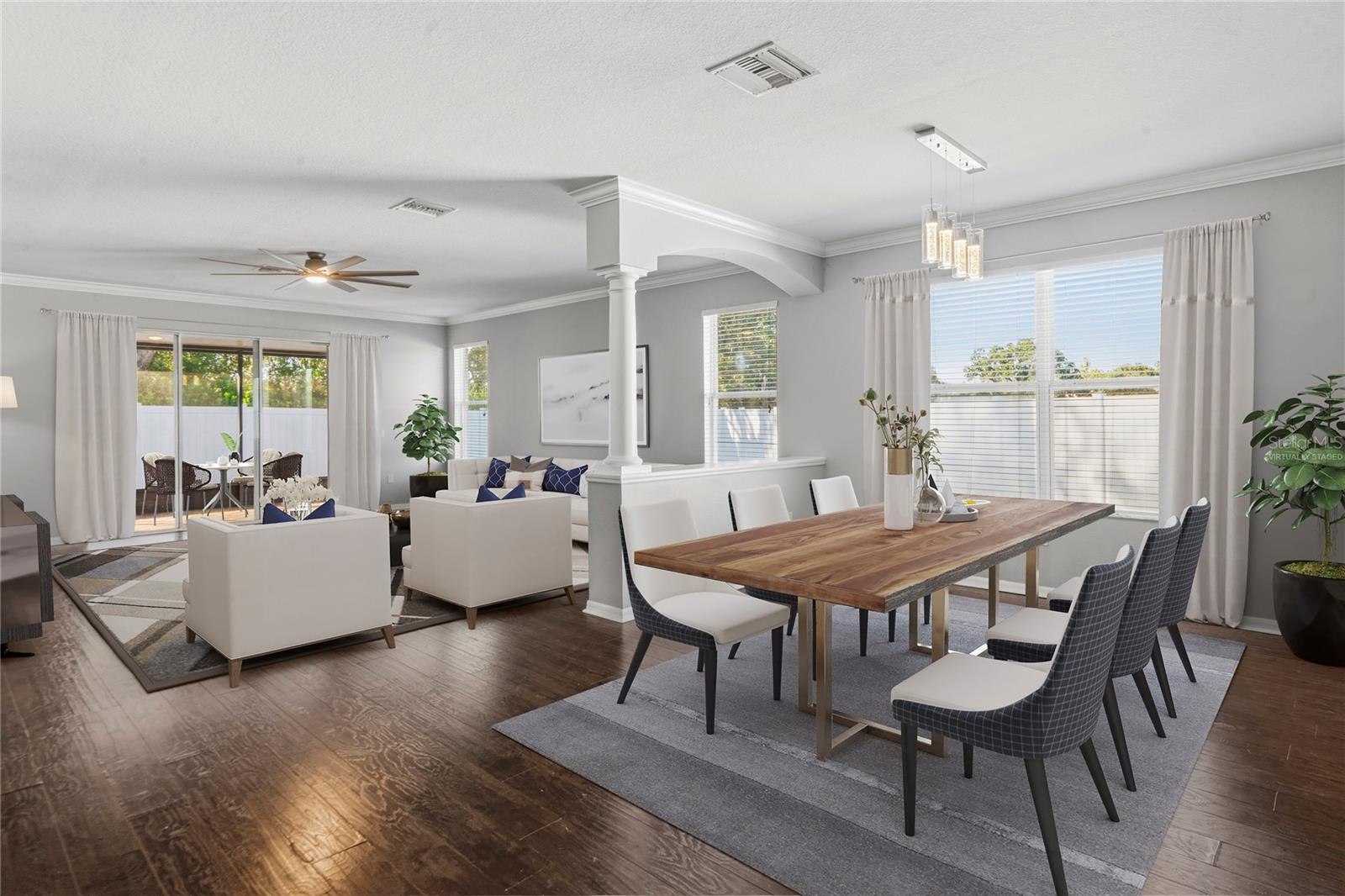 Dining Room & Great Room-Virtually Staged