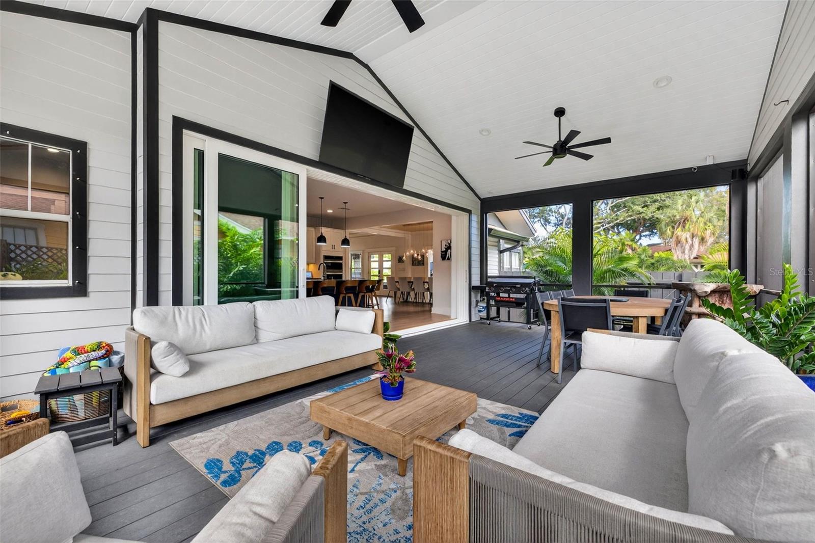 Peaked Ceiling with Two Ceiling Fans