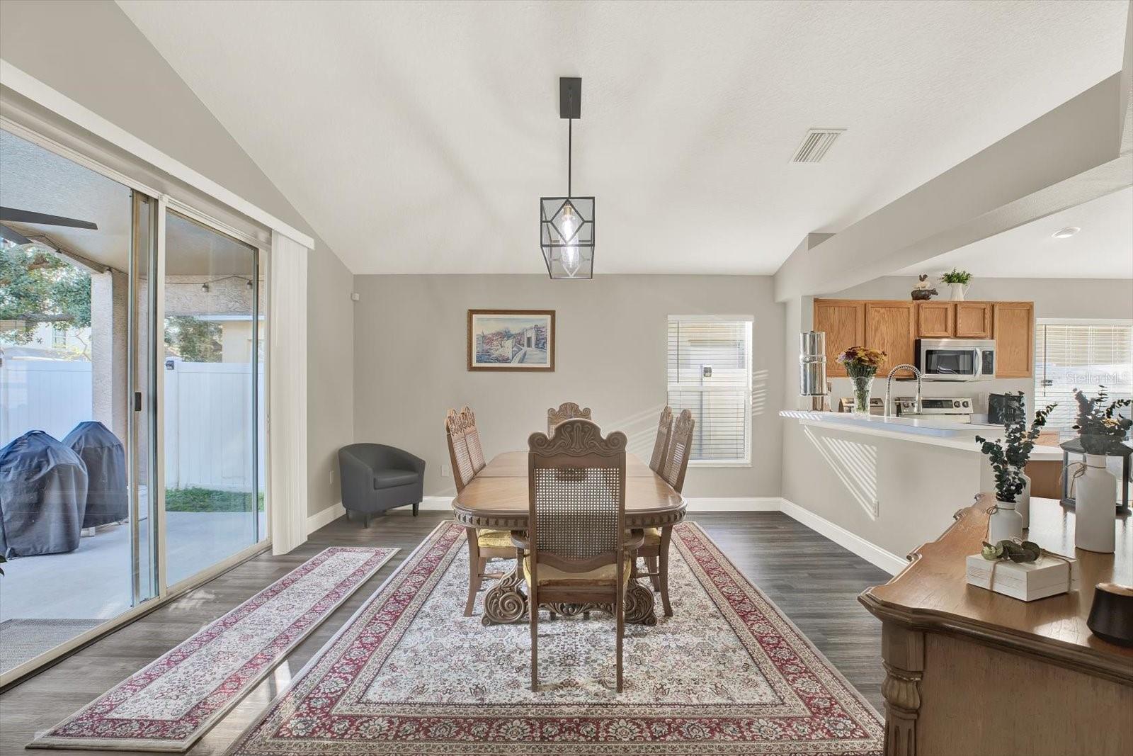 Dining Room Sliding Doors to Back Lanai