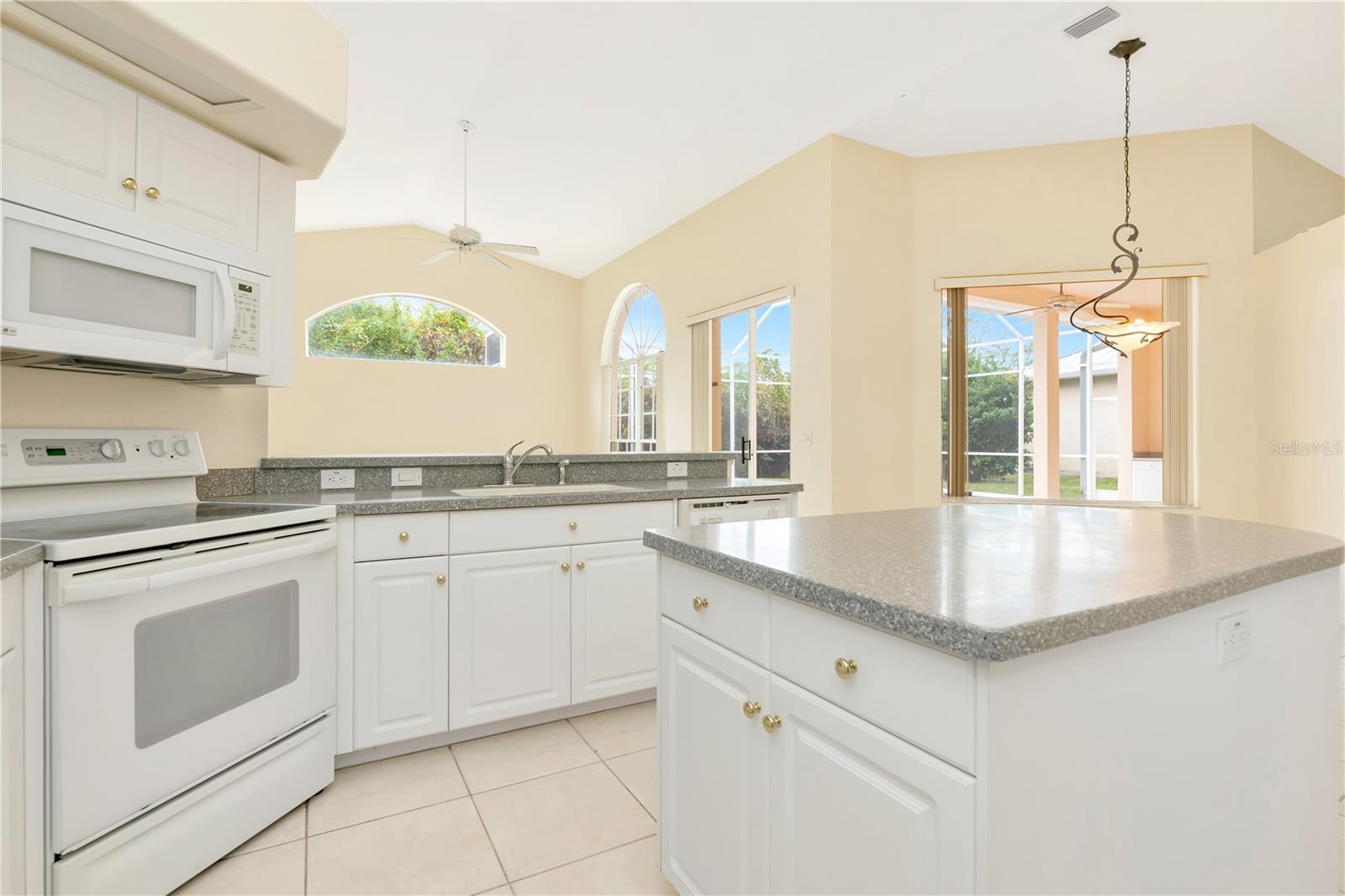 Kitchen and family room