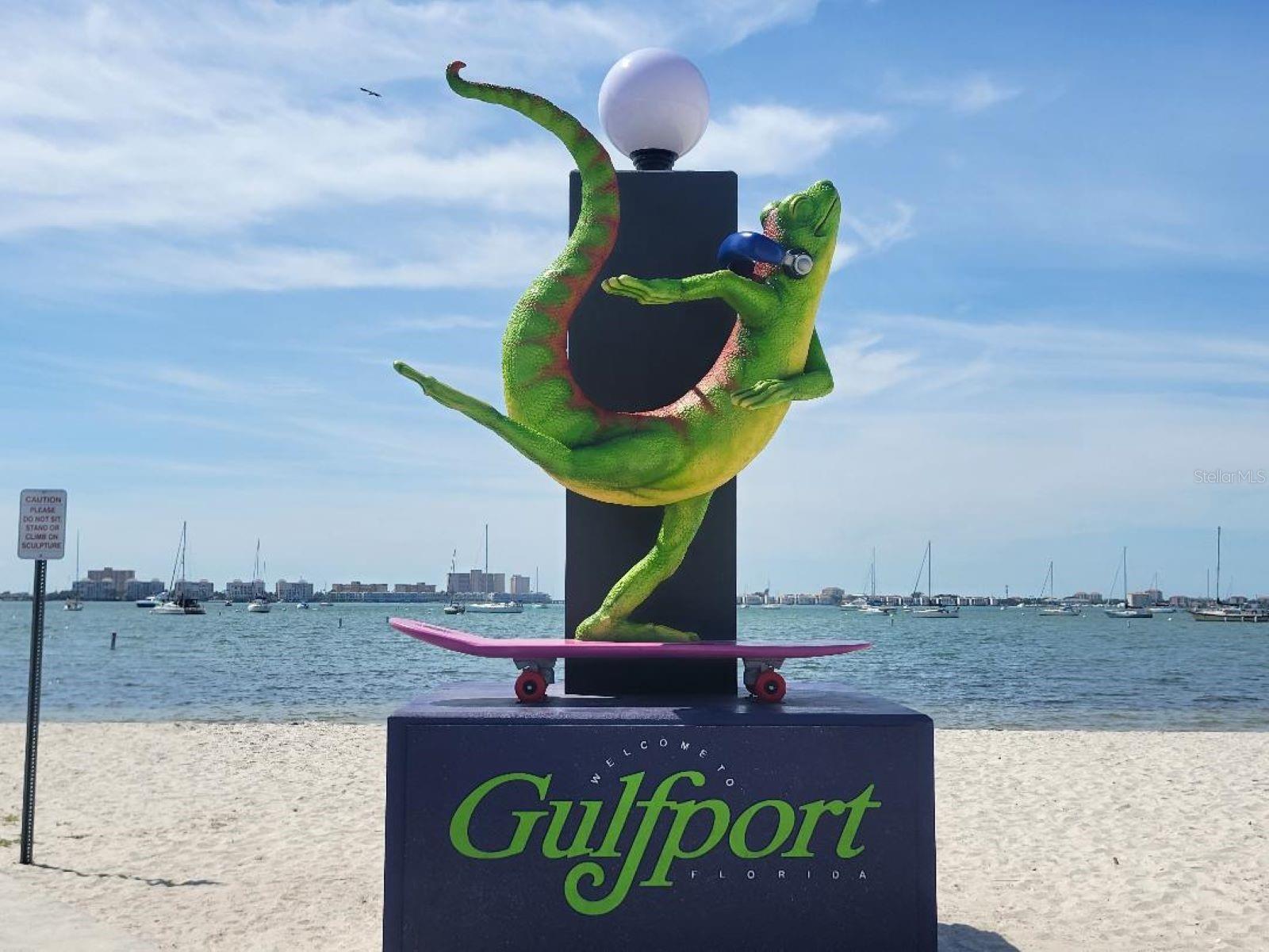 Gulfport's town mascot the "Gecko"