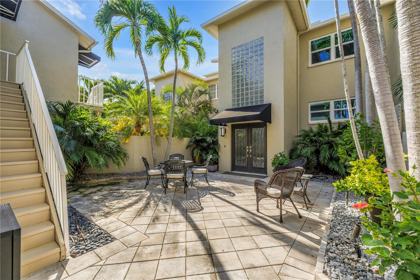 Amazing Courtyard between entry of home and the garage/guest house