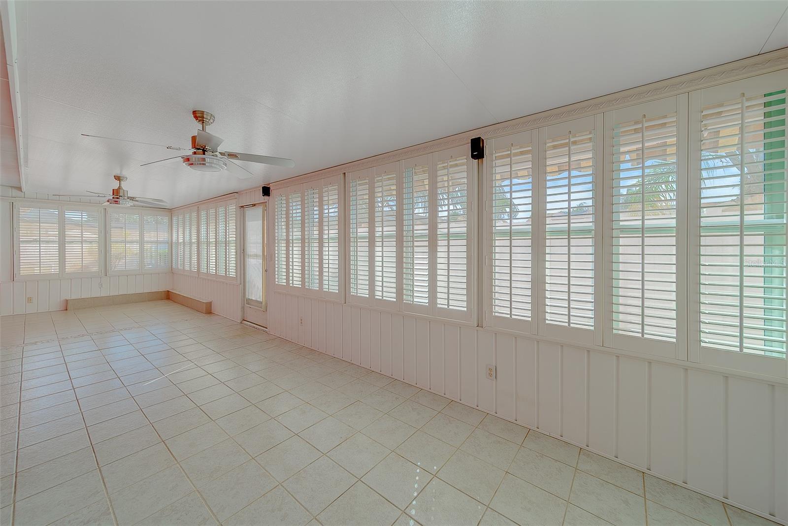 Windows looking out to backyard