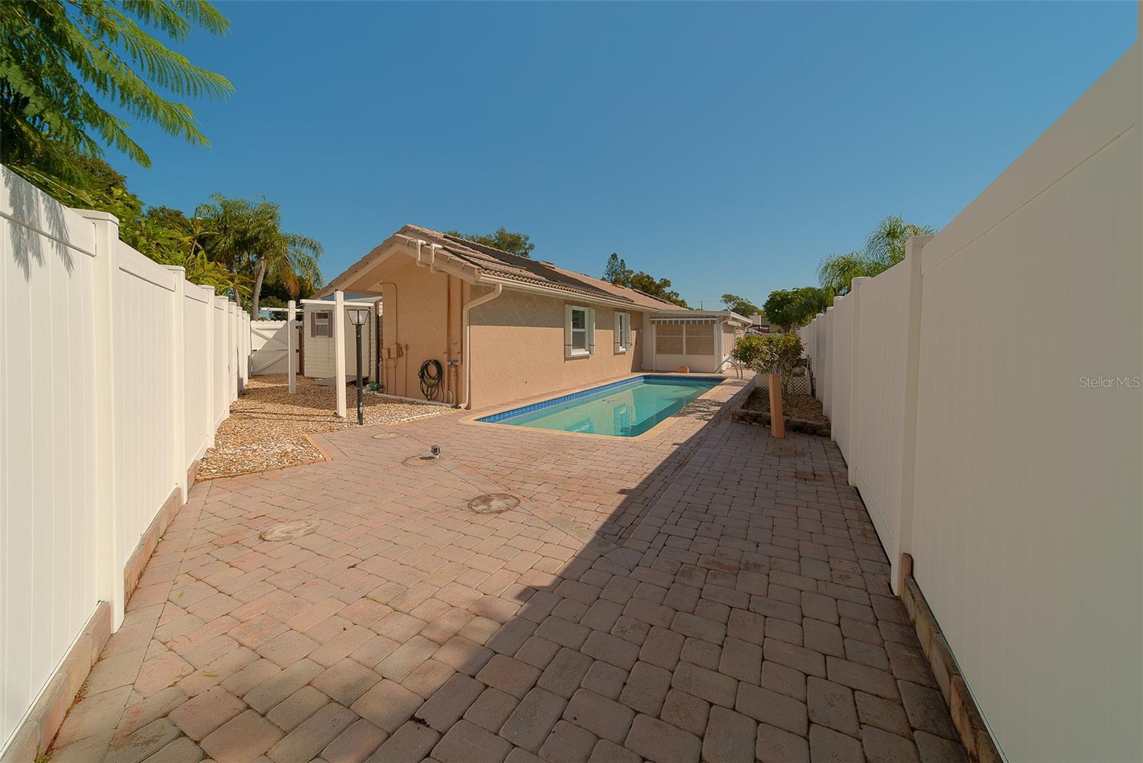 One side of the yard