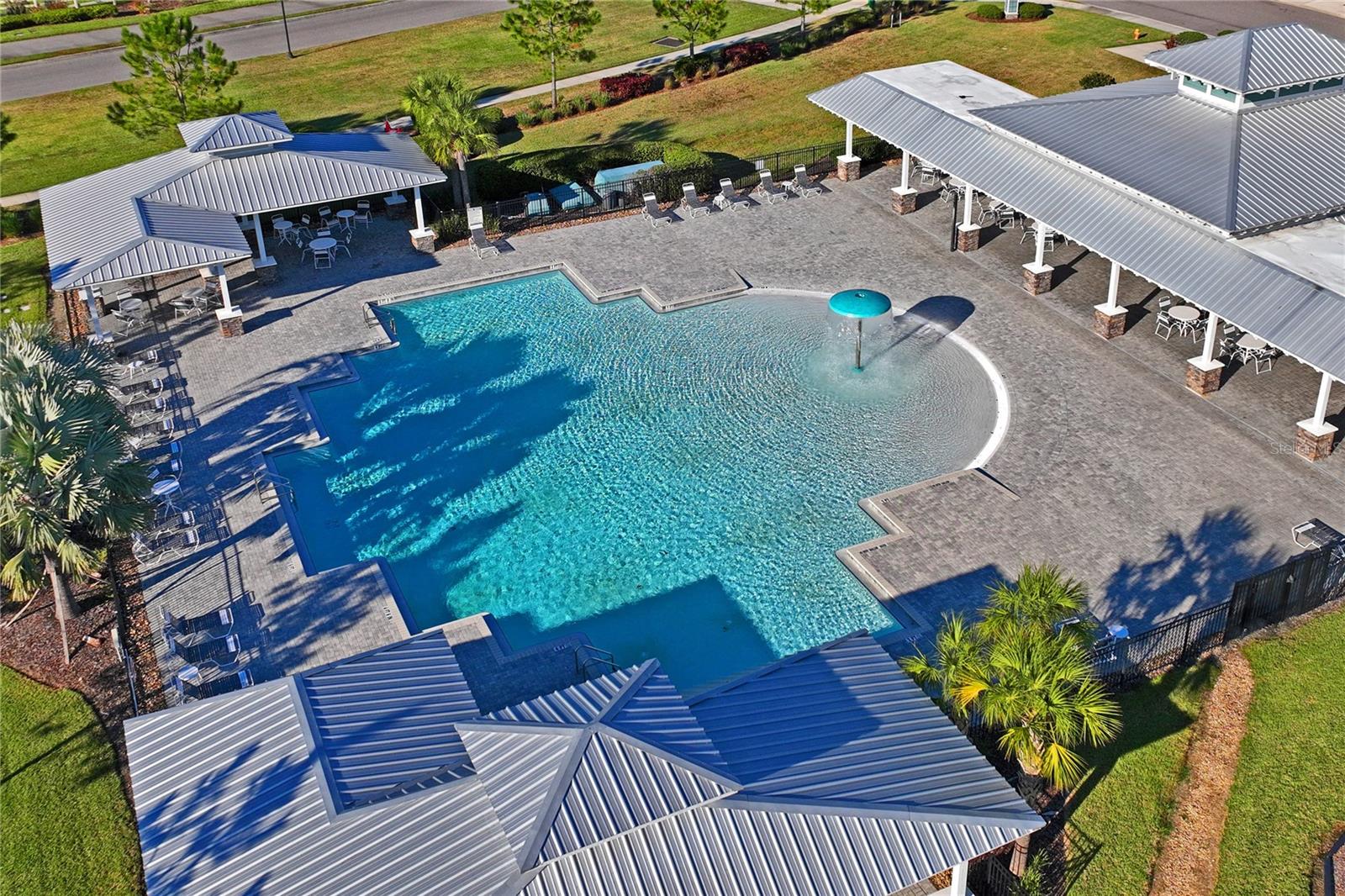 Resort style pool area