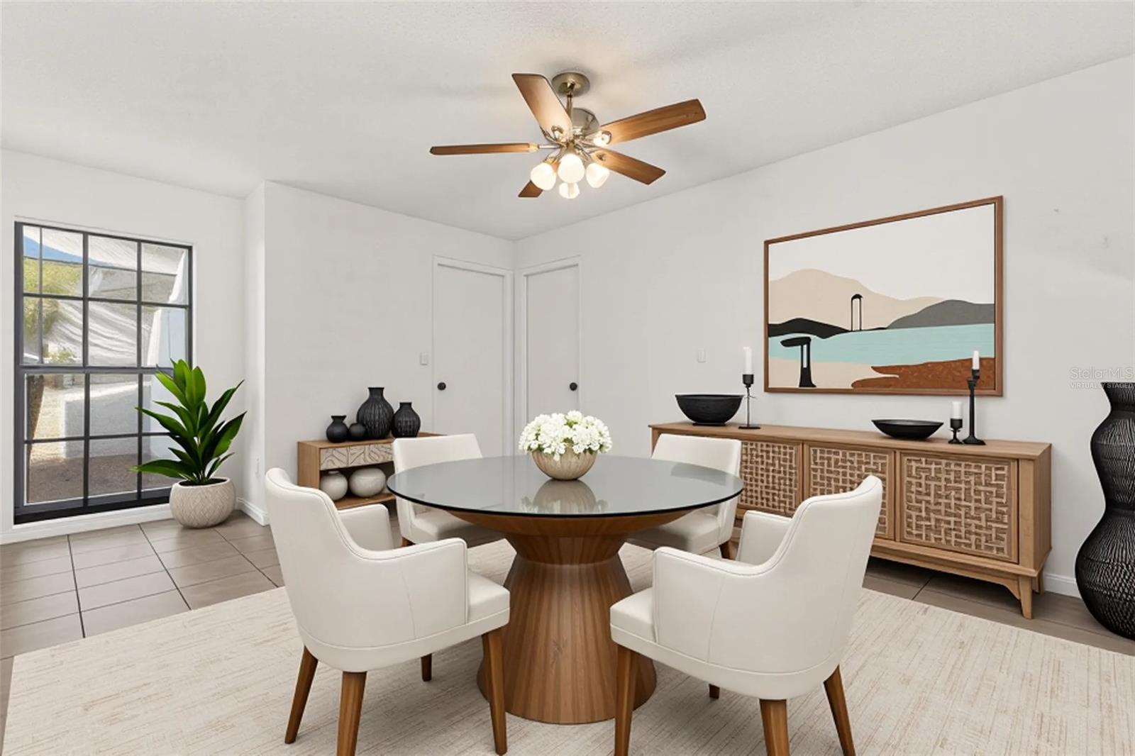 Dining room virtually staged