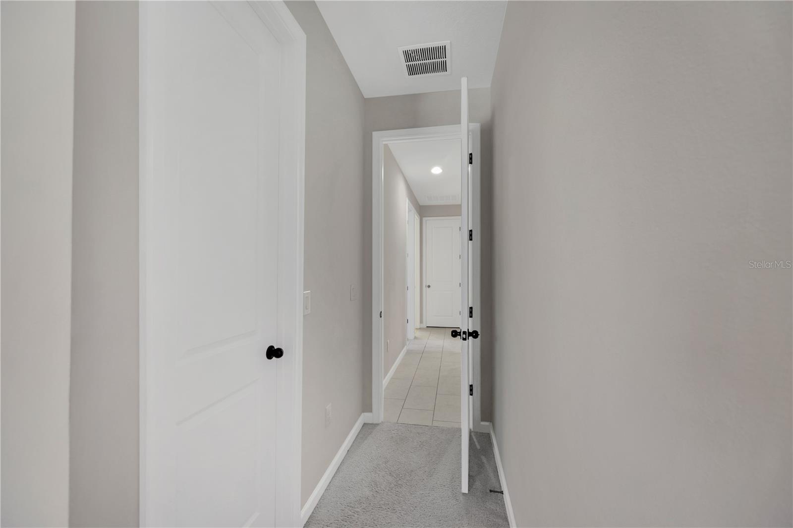 Bedroom 3 hall in and out and door to walk in closet