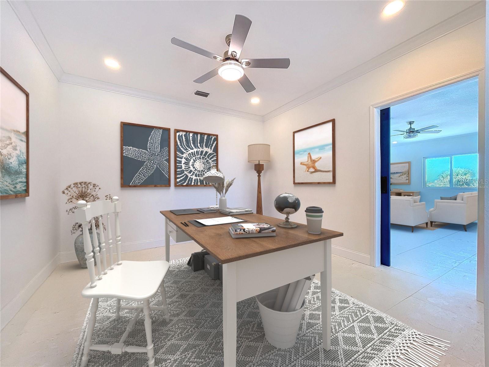 Virtually Staged 4th Bedroom or Office