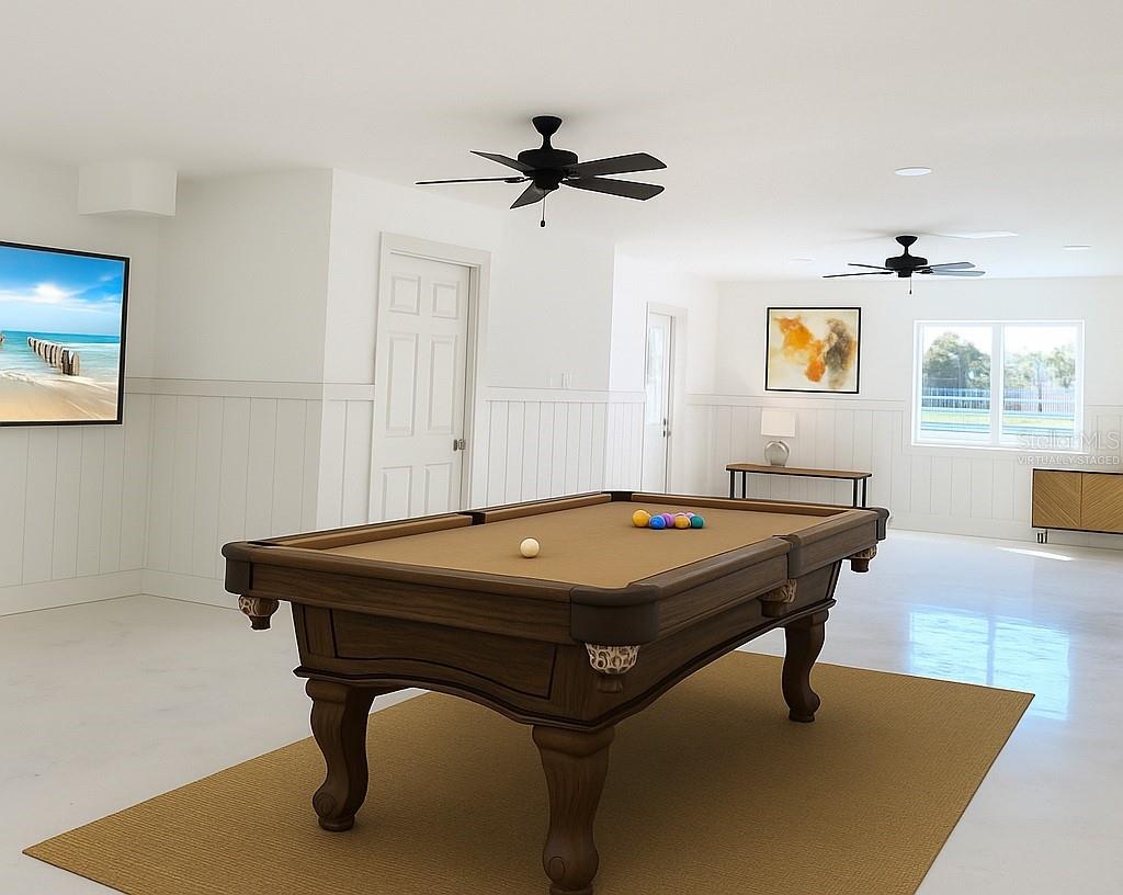 Virtually Staged Pool Room