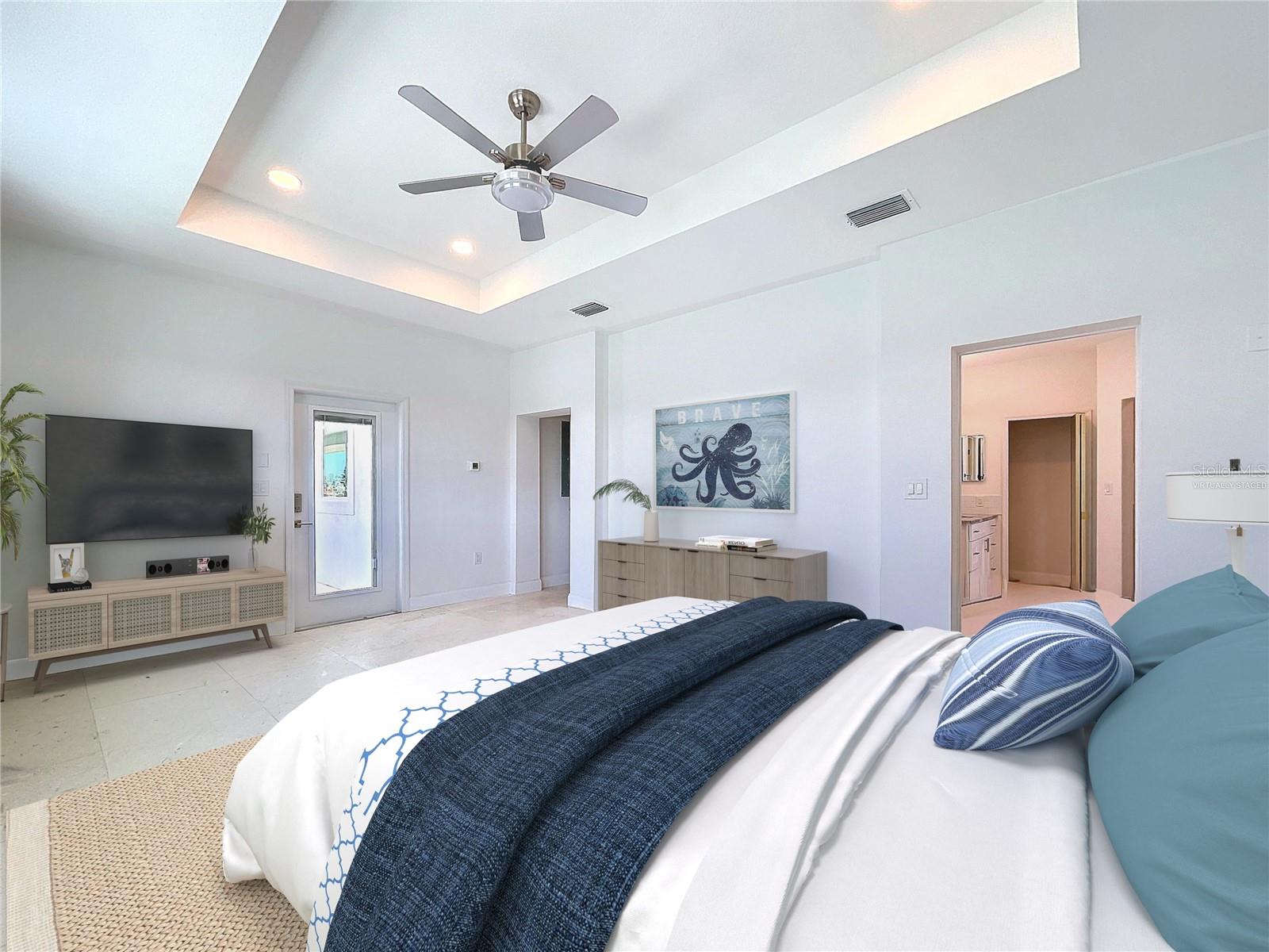 Virtually Staged Master Bedroom