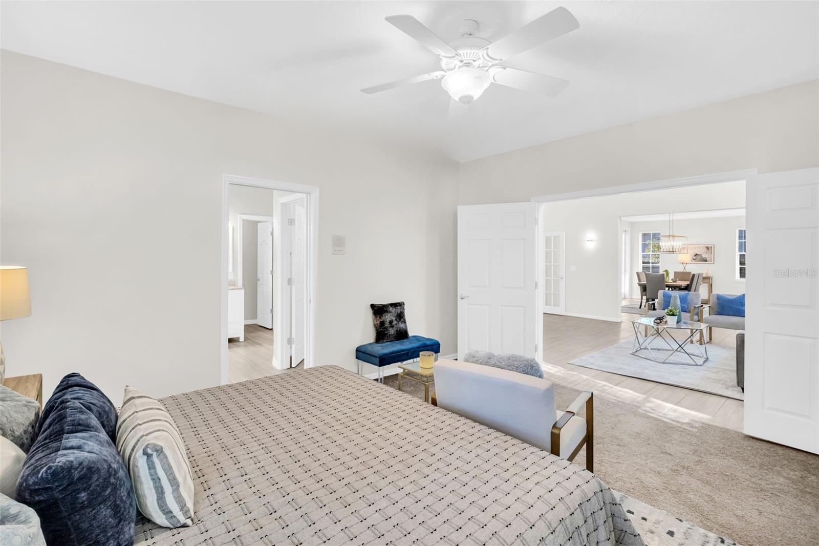 Grand double door entry to main living~