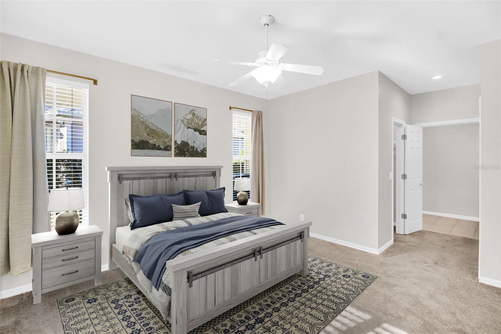 Bedroom #2 is a second master with a large walk-in closet & private ensuite-bath~