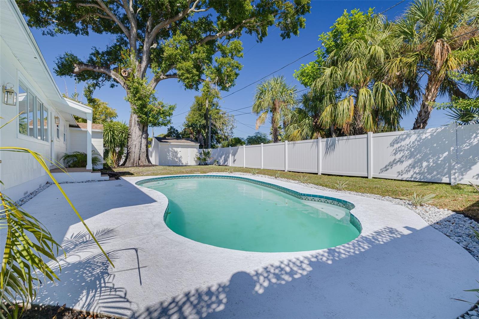 Fully fenced backyard