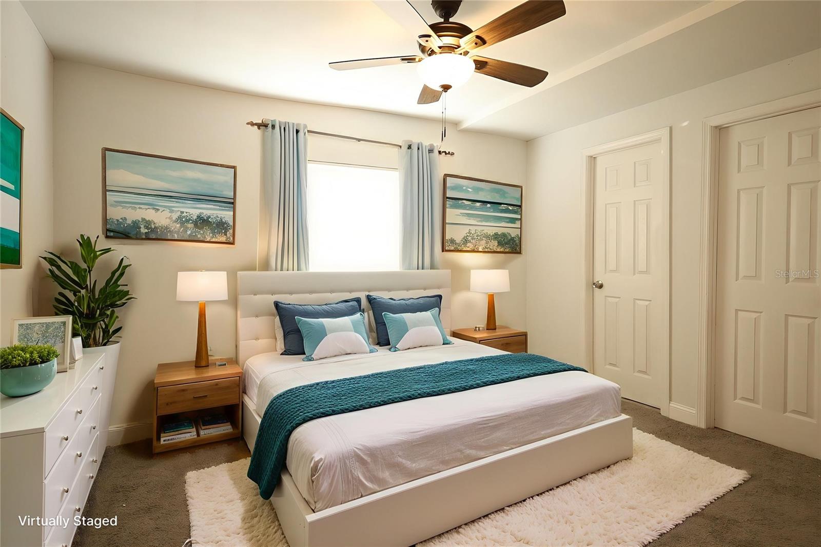 Master bedroom with en-suite bathroom and walk-in closet.