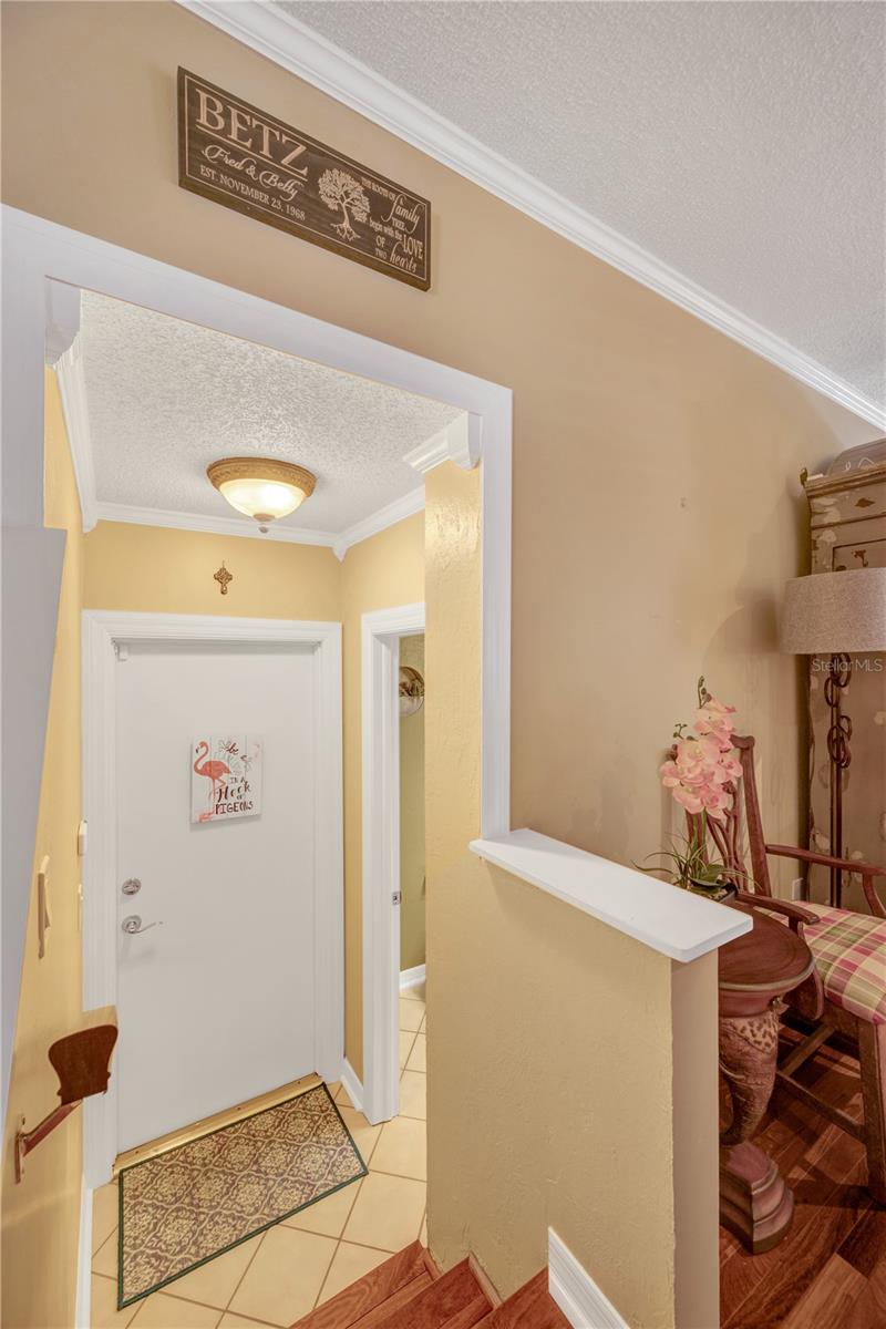 Steps to Half Bath and Garage