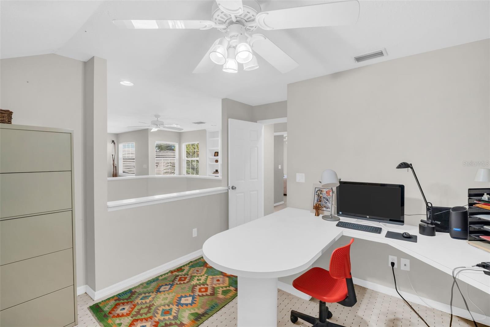 Loft Office Area With Built-Ins