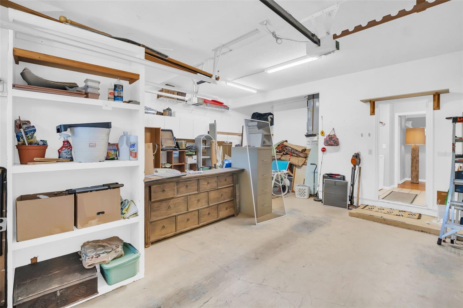 Spacious Garage with Storage Areas