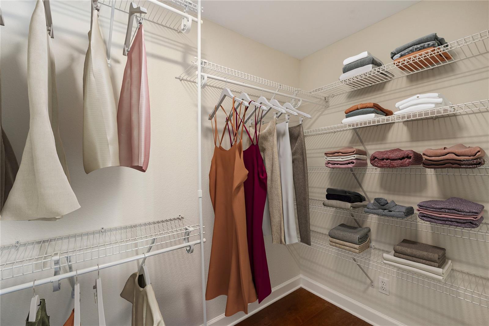 Virtually staged walk-in closet